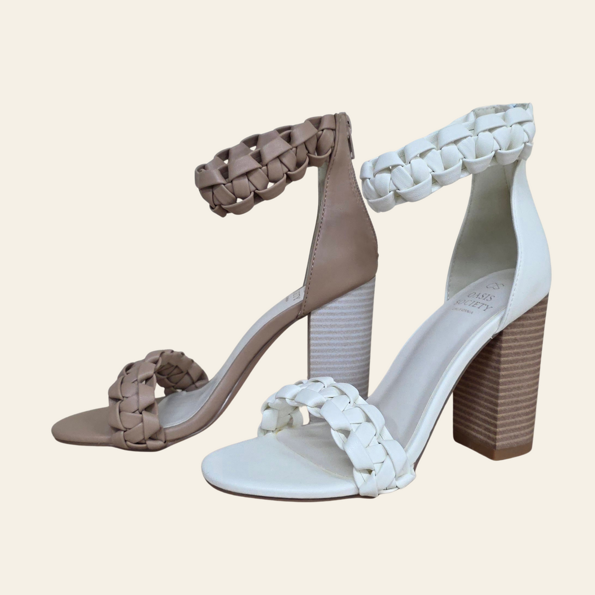 Oasis Society • MELODY • Braided Two Band Block Heel Sandal