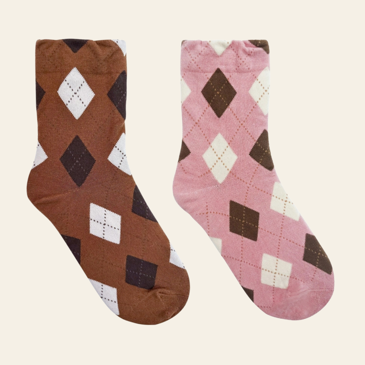 Argyle 2 Crew Socks