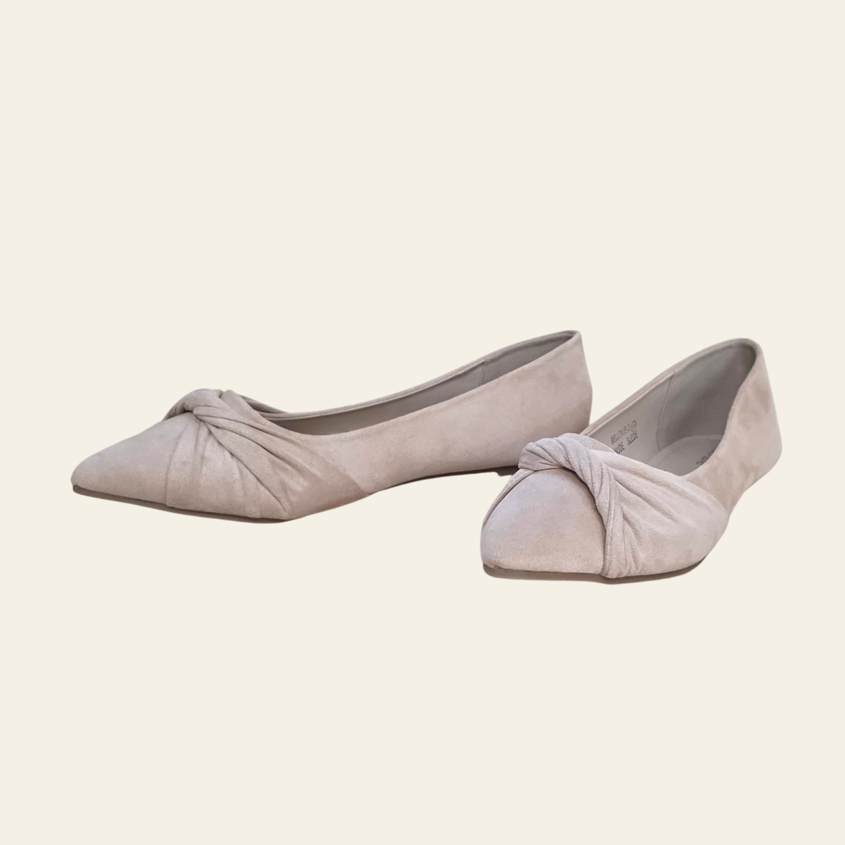 Belle Marie • BELLEVUE • Knot Front Pointe Toe Ballet Flats