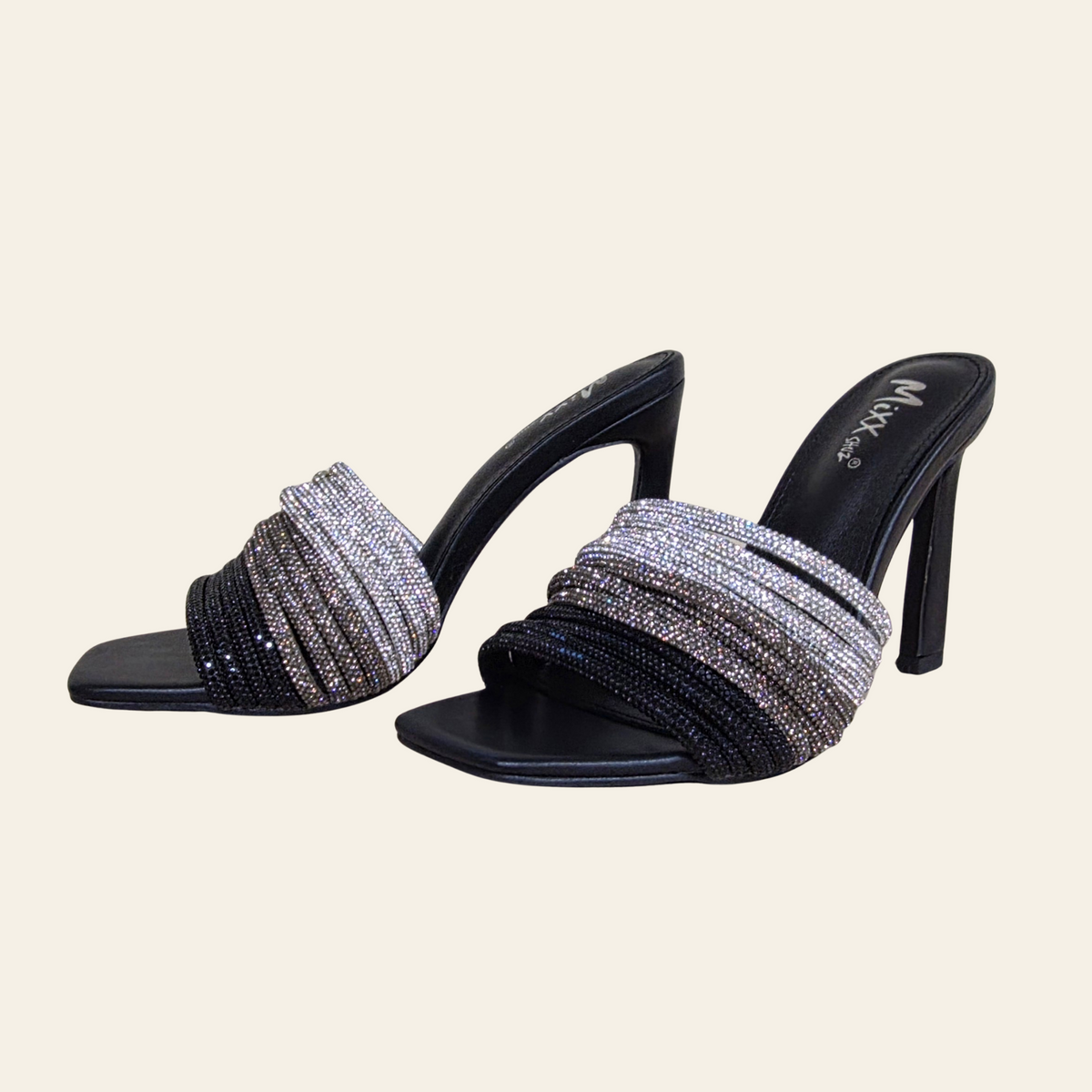 Mixx Shuz • CERA • Ombre Rhinestones High Heel Mule
