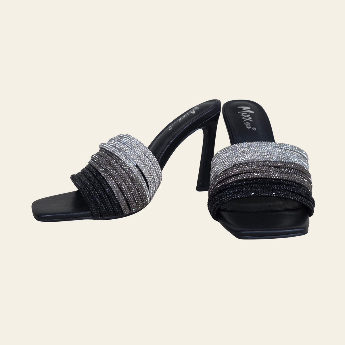 Mixx Shuz • CERA • Ombre Rhinestones High Heel Mule