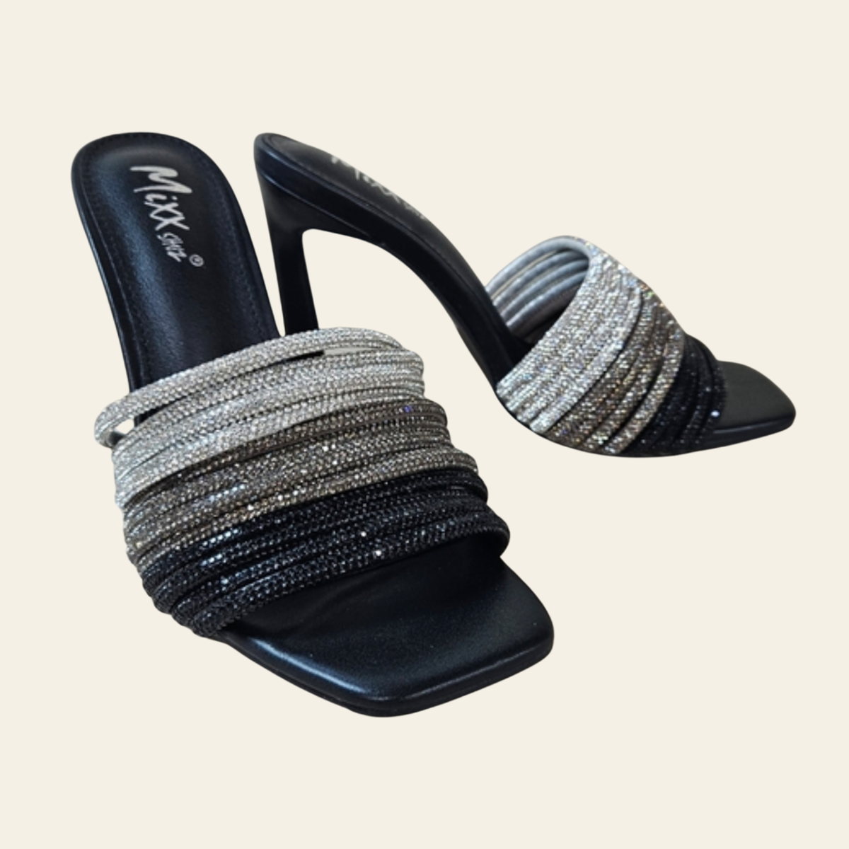 Mixx Shuz • CERA • Ombre Rhinestones High Heel Mule