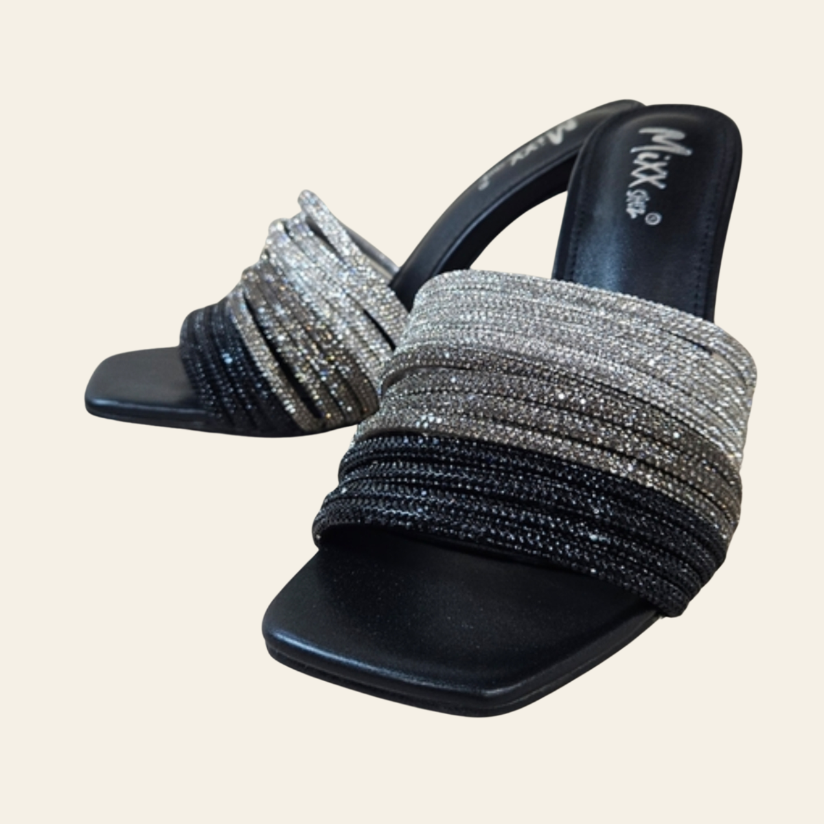 Mixx Shuz • CERA • Ombre Rhinestones High Heel Mule