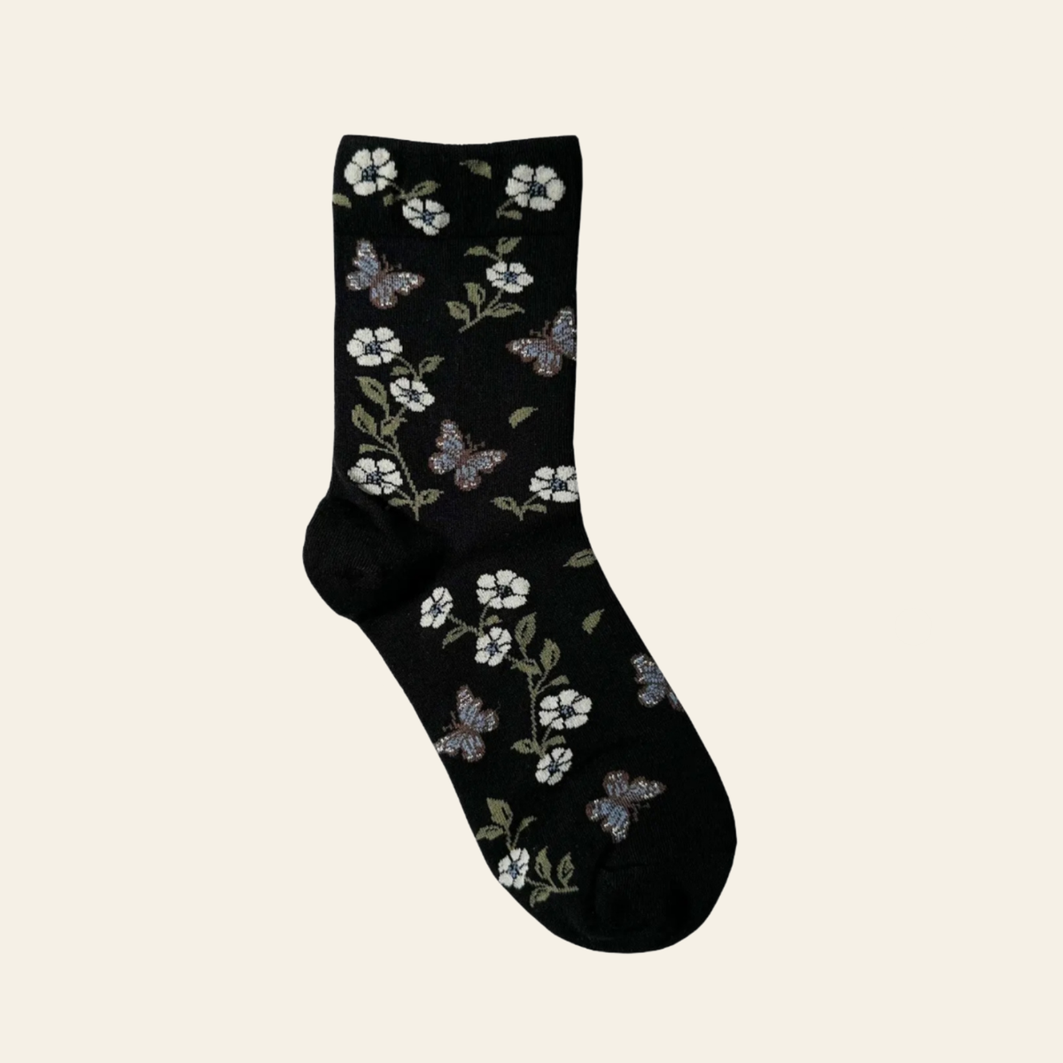 Flower Butterfly Crew Socks