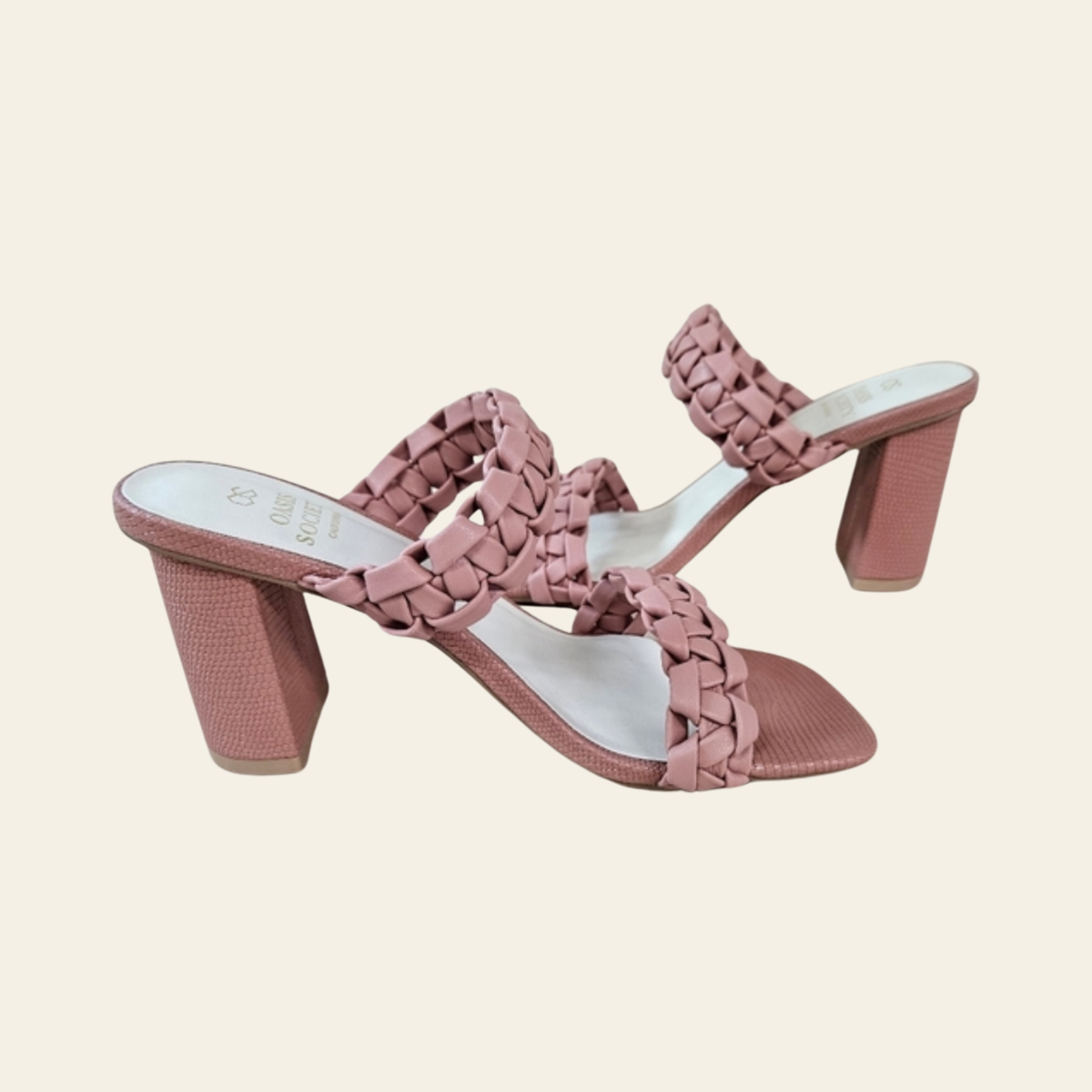 Oasis Society • HEIDI • Braided Straps Block Heel Sandal