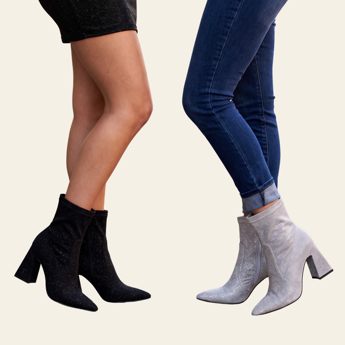London Rag • HUSTLERS • Shimmer Ankle Boot