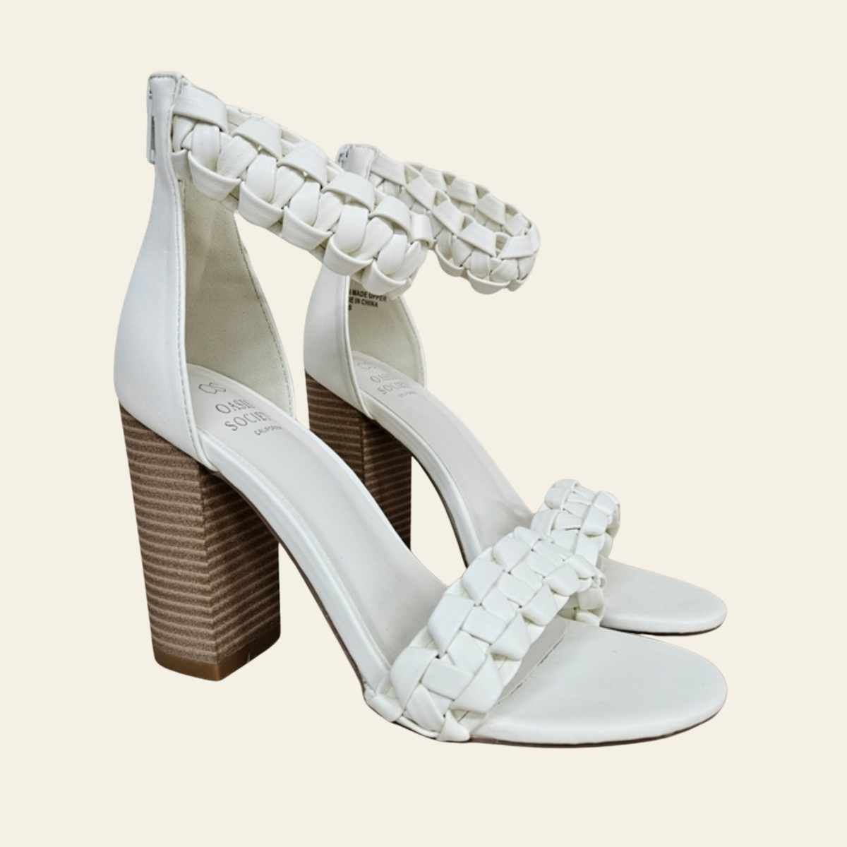 Oasis Society • MELODY • Braided Two Band Block Heel Sandal