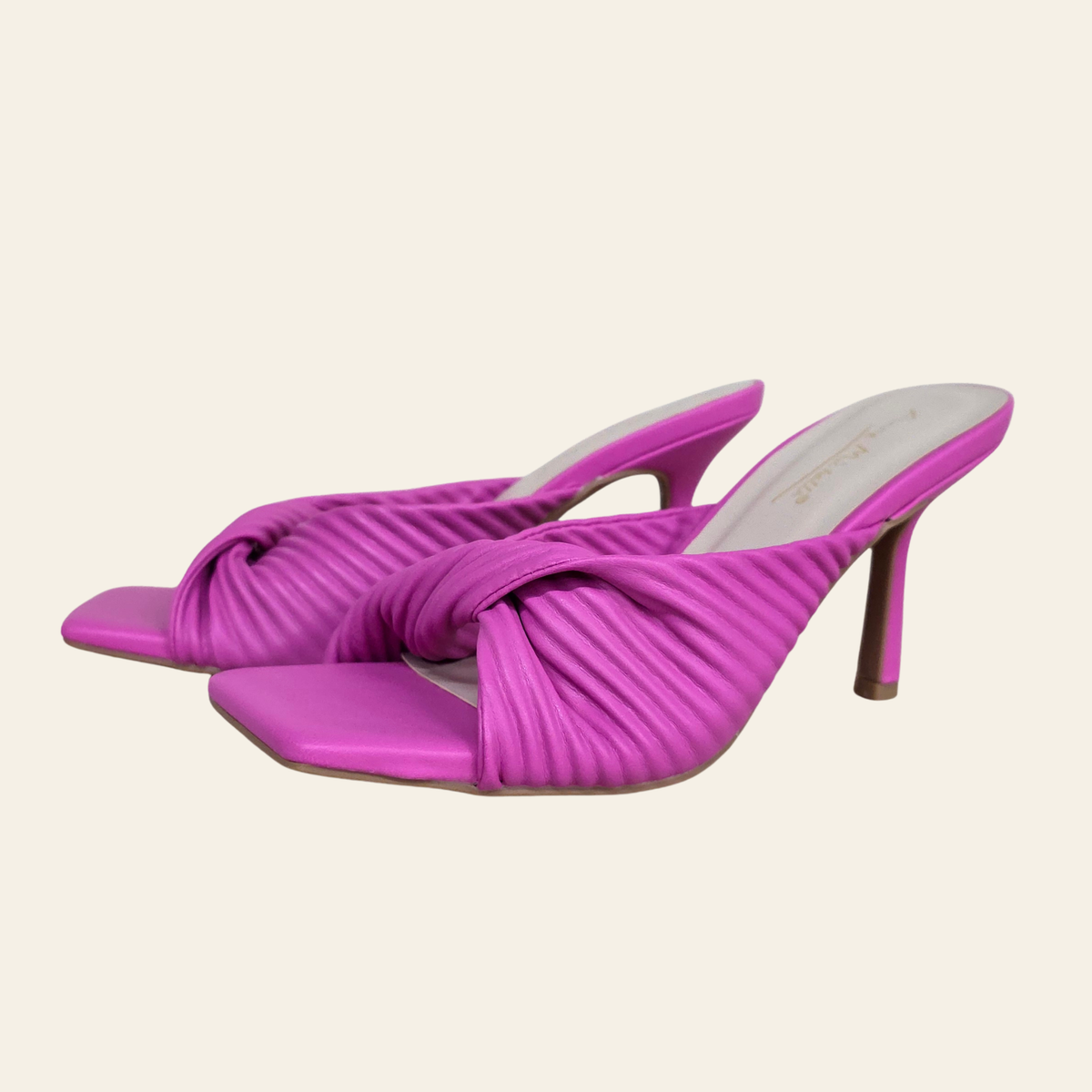 Anne Michelle • ZEAL • Pleated Knot Heel Mule
