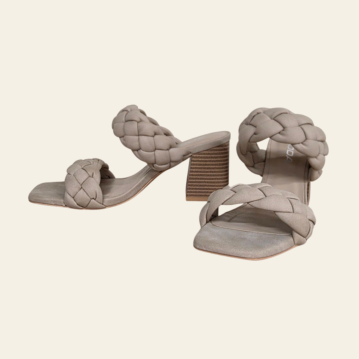 Soda • BUGGY • Braided Straps Block Heel Sandal