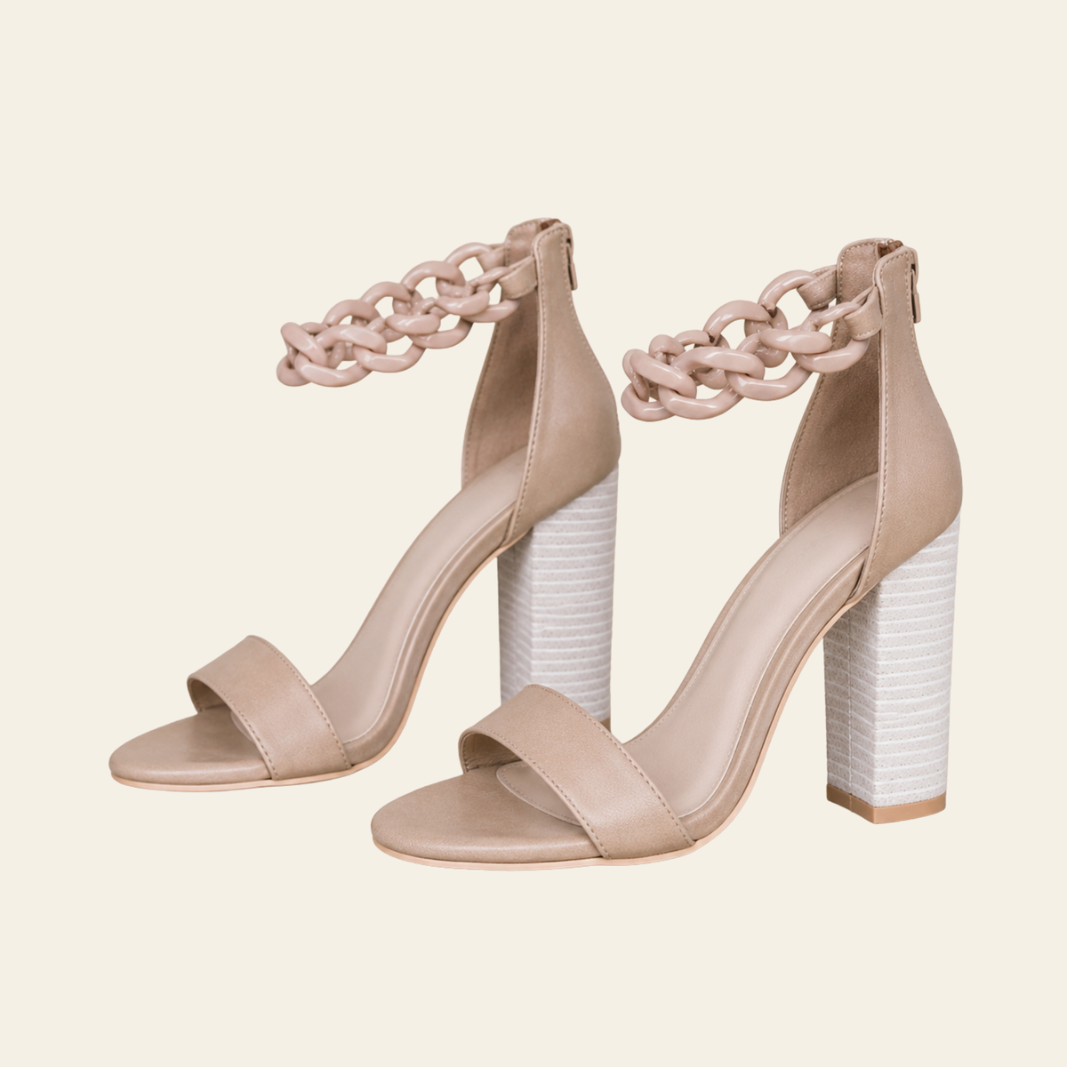 The Josie Chain Ankle-Strap Block Heel