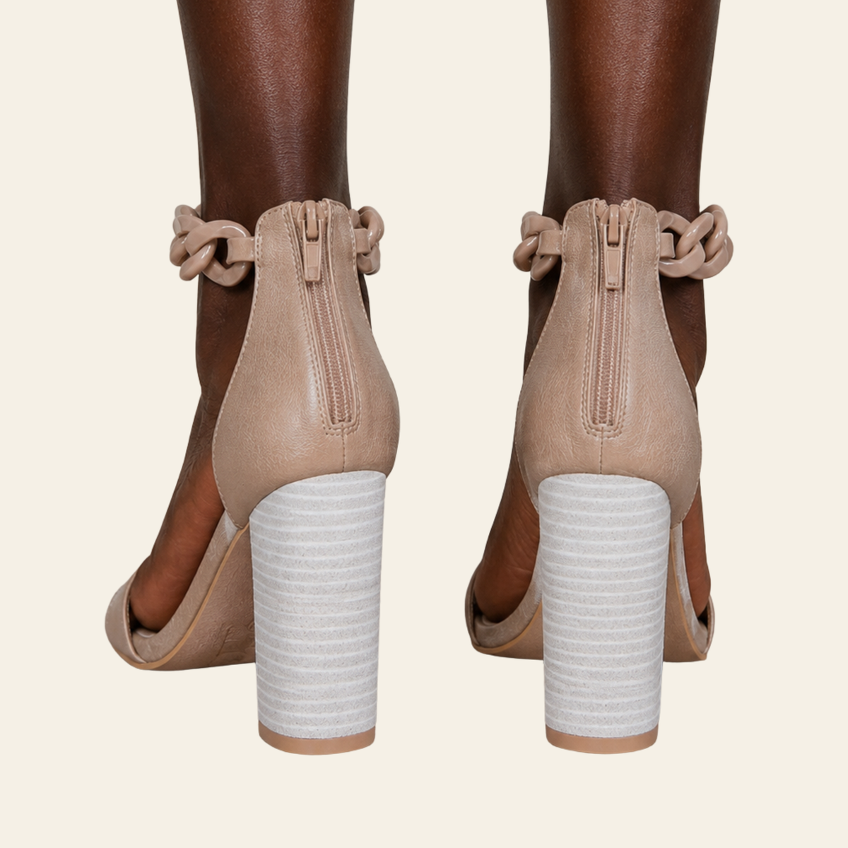 The Josie Chain Ankle-Strap Block Heel