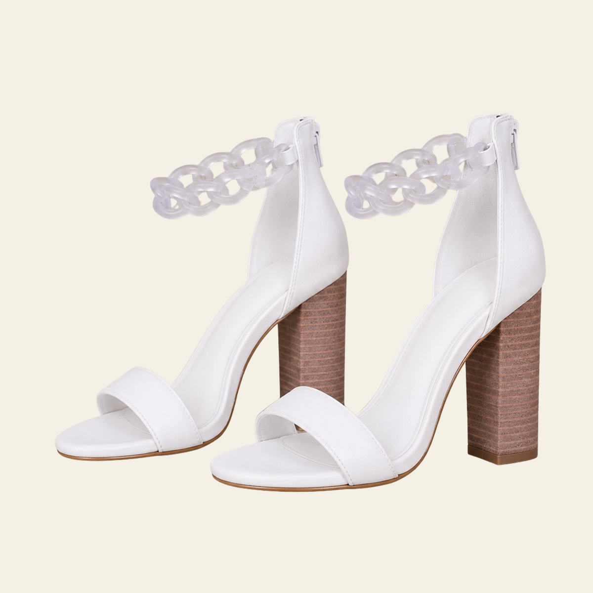 The Josie Chain Ankle-Strap Block Heel
