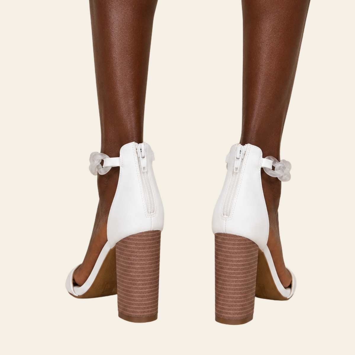 The Josie Chain Ankle-Strap Block Heel