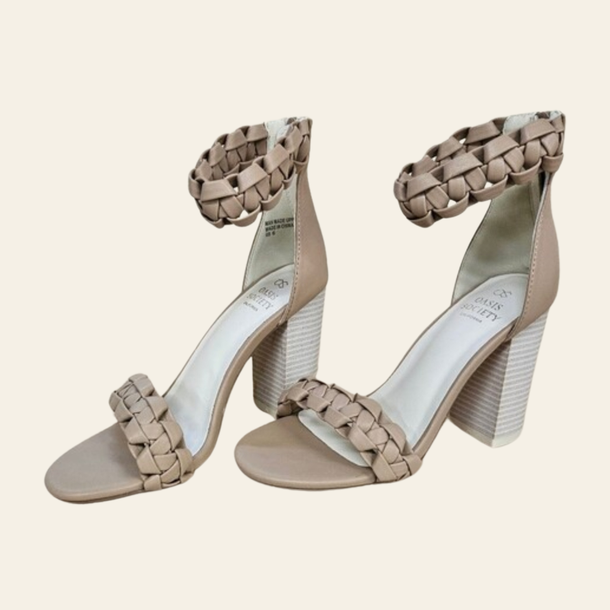 Oasis Society • MELODY • Braided Two Band Block Heel Sandal