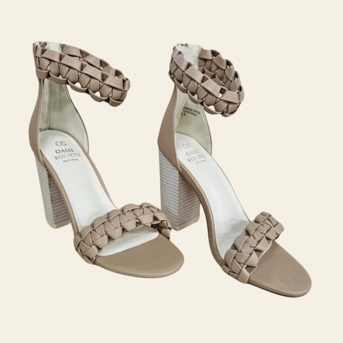 Oasis Society • MELODY • Braided Two Band Block Heel Sandal