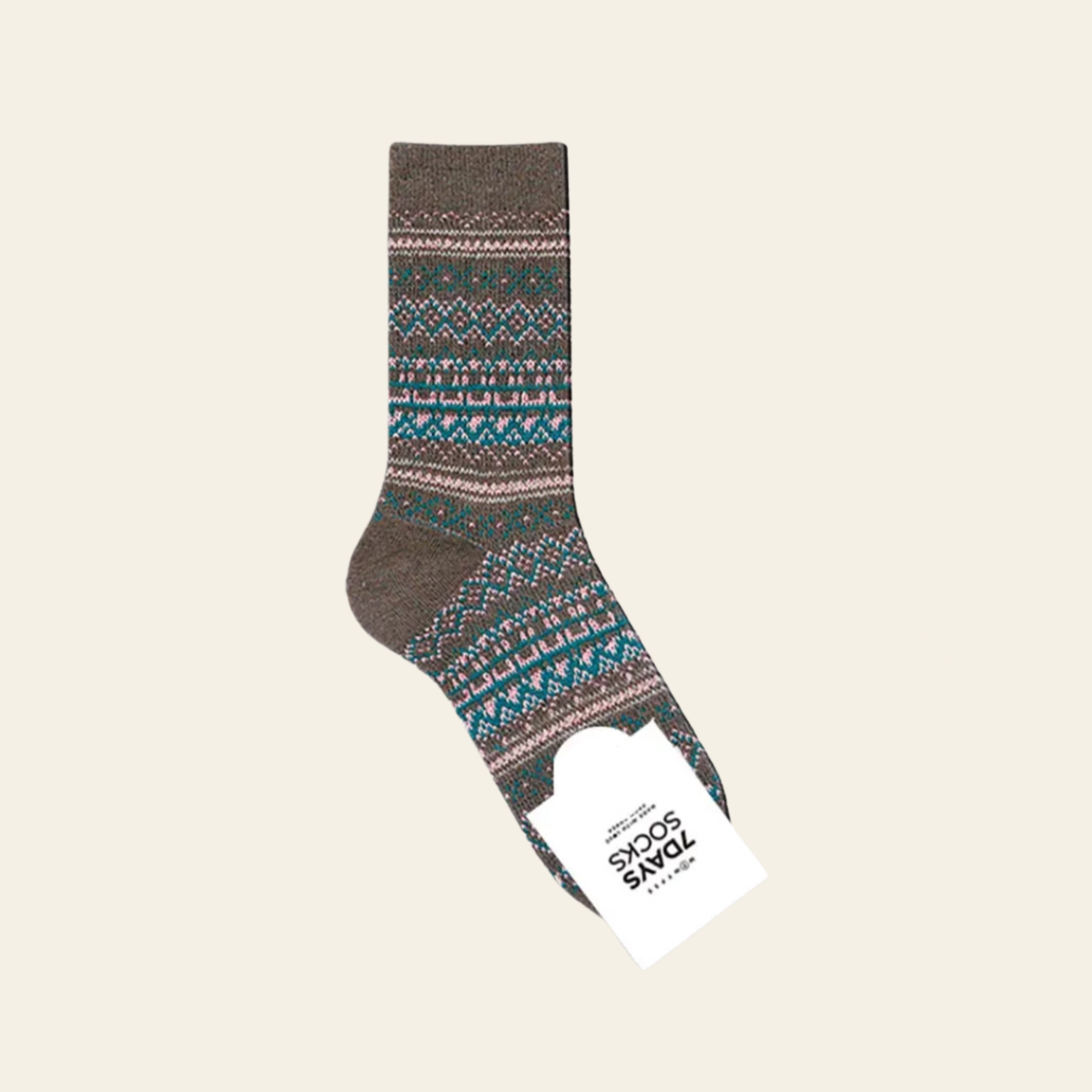 Classic Nordic print plain socks, featuring a beautifully patterned knit inspired by traditional alpine charm.