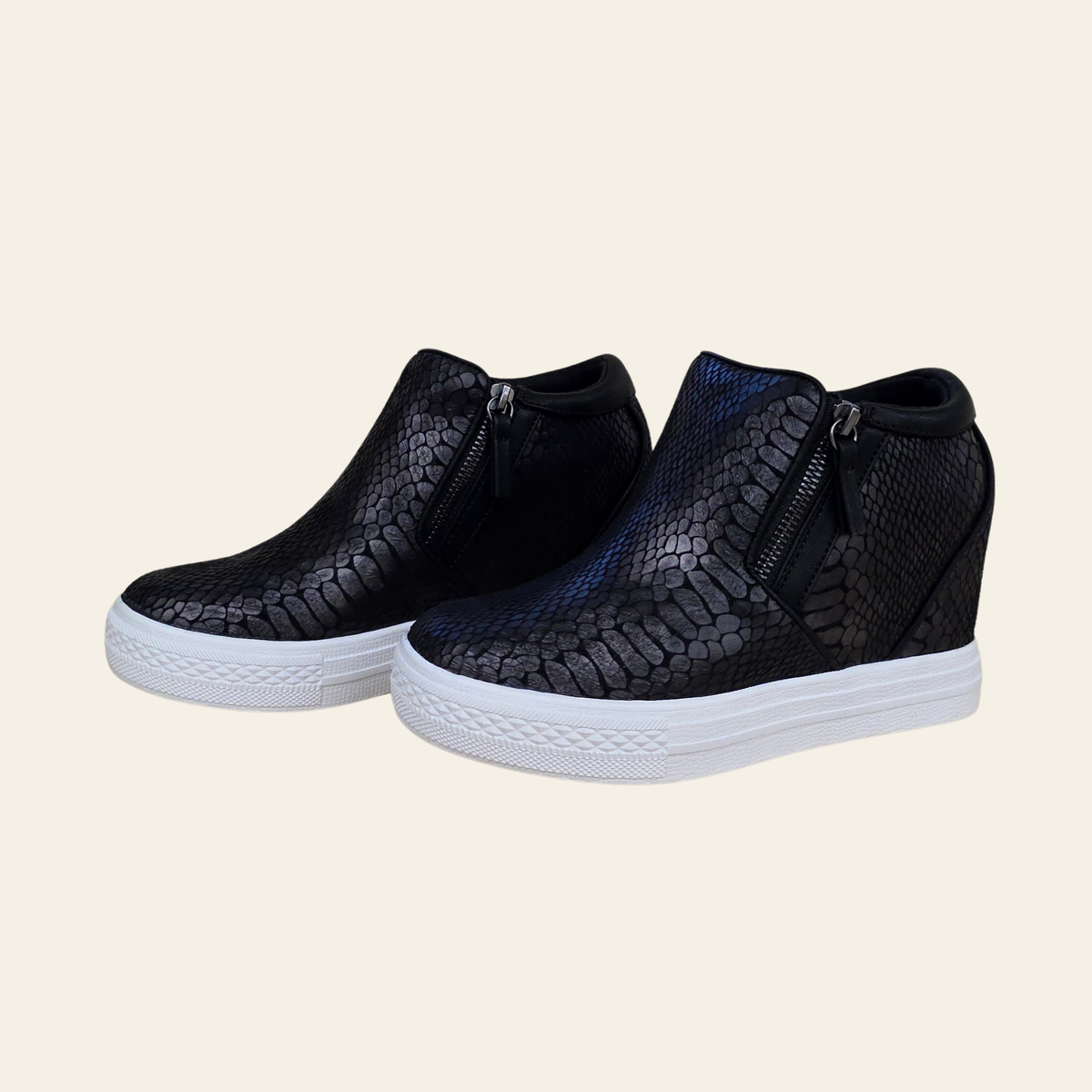 Not Rated • TIMMIBELLE • Reptile Pattern Wedge Sneaker