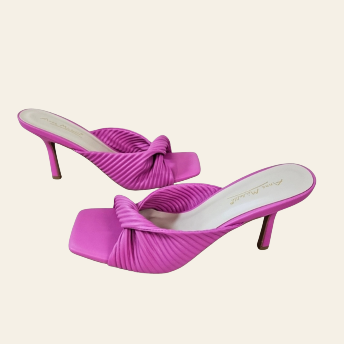 Anne Michelle • ZEAL • Pleated Knot Heel Mule