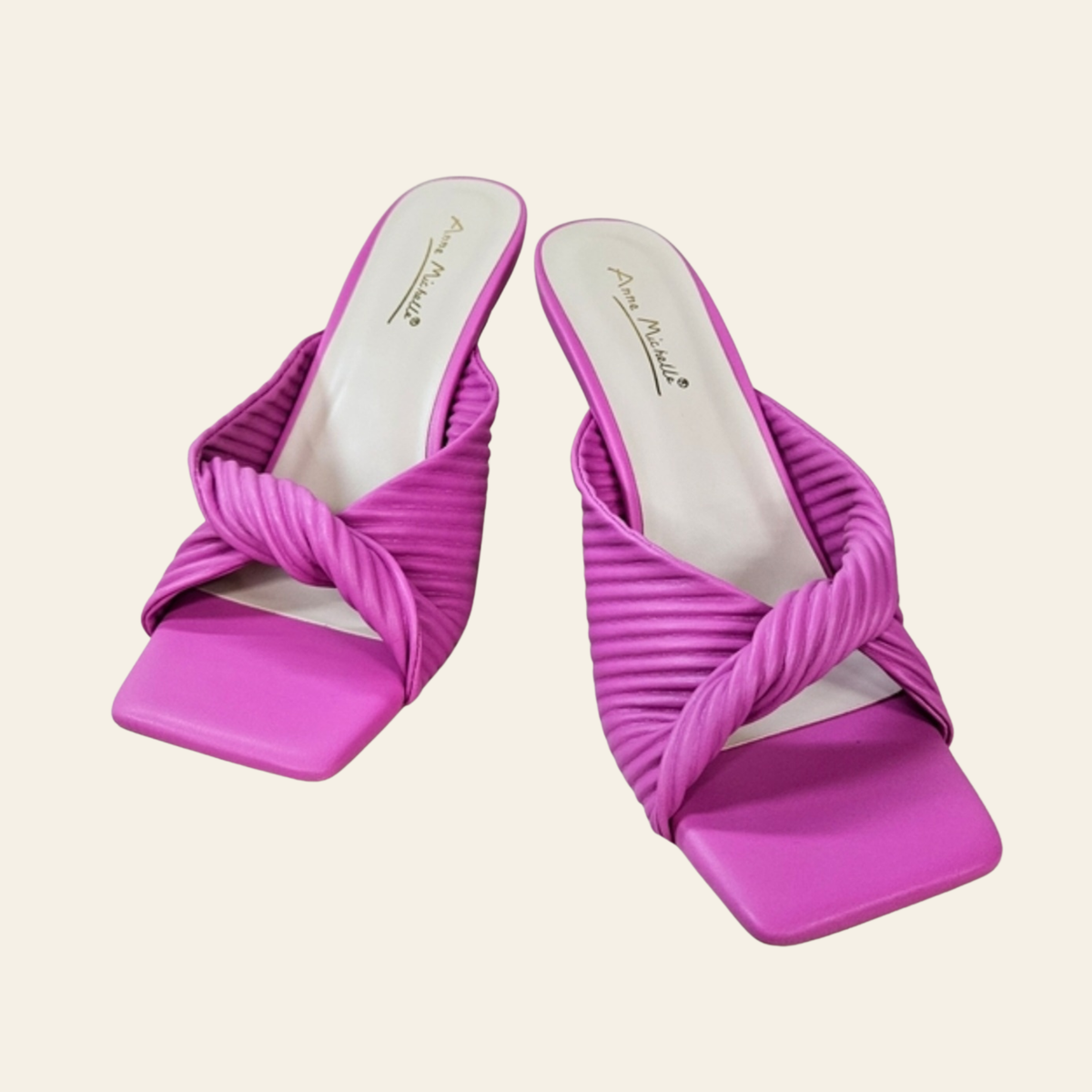 Anne Michelle • ZEAL • Pleated Knot Heel Mule