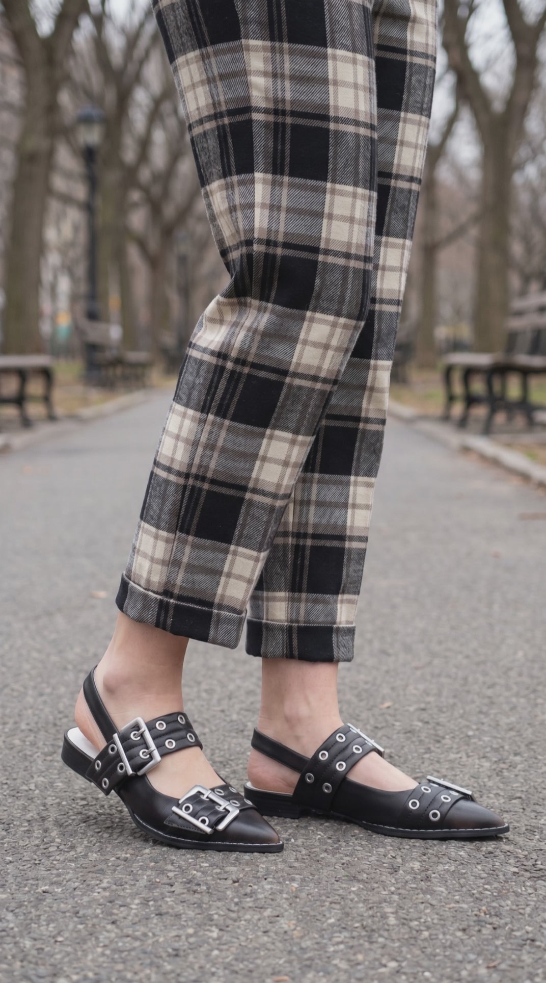 Video of Oasis Society Harlow Ballet flats on model walking in a park